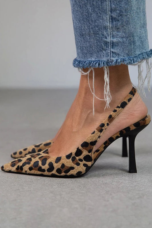 MARGOT LEOPARD COURT SLINGBACKS