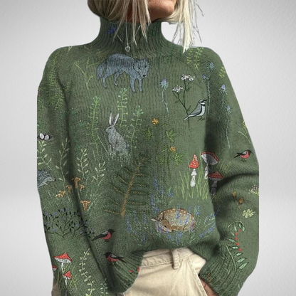 FJORN EMBROIDERED WILDERNESS SWEATER